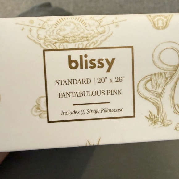 Blissy Wicked Silk Pillowcase in Pale Green with Magenta Print - Picture 5 of 6